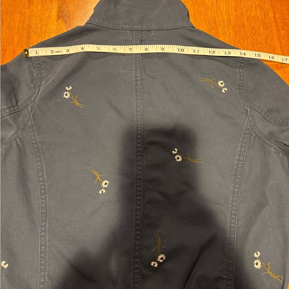 Madewell XXS Navy Embroidered Utility Jacket Cotton Floral Military Style - Picture 14 of 14